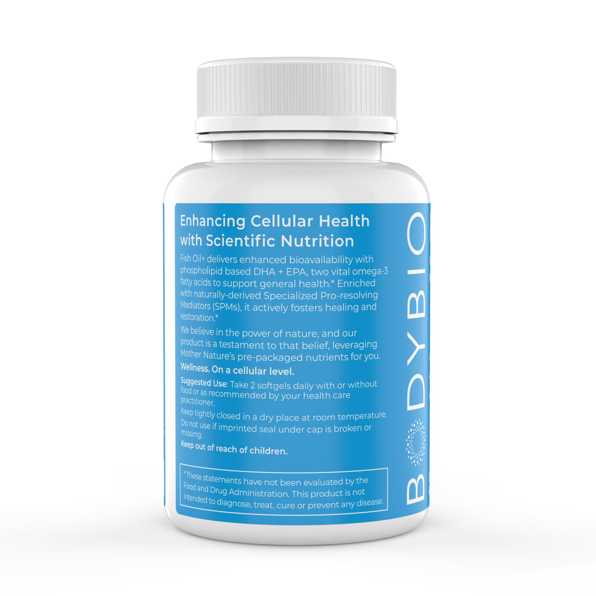 BodyBio Fish Oil+ with Specialized Pro-resolving Mediators - Support Healthy Inflammation Response - Herring Caviar Extract for Skin Health, Joint Comfort and Brain Health - 60 Softgels