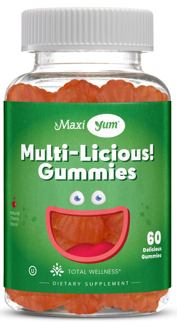 Maxi Health Multivitamin Gummies Vitamins for Adults & Kids - Cherry Flavored Gummy Multivitamins - 60 Vitamin Gummies for Women and Men - Daily Multi Vitamin Womens & Mens Multivitamins Gummies