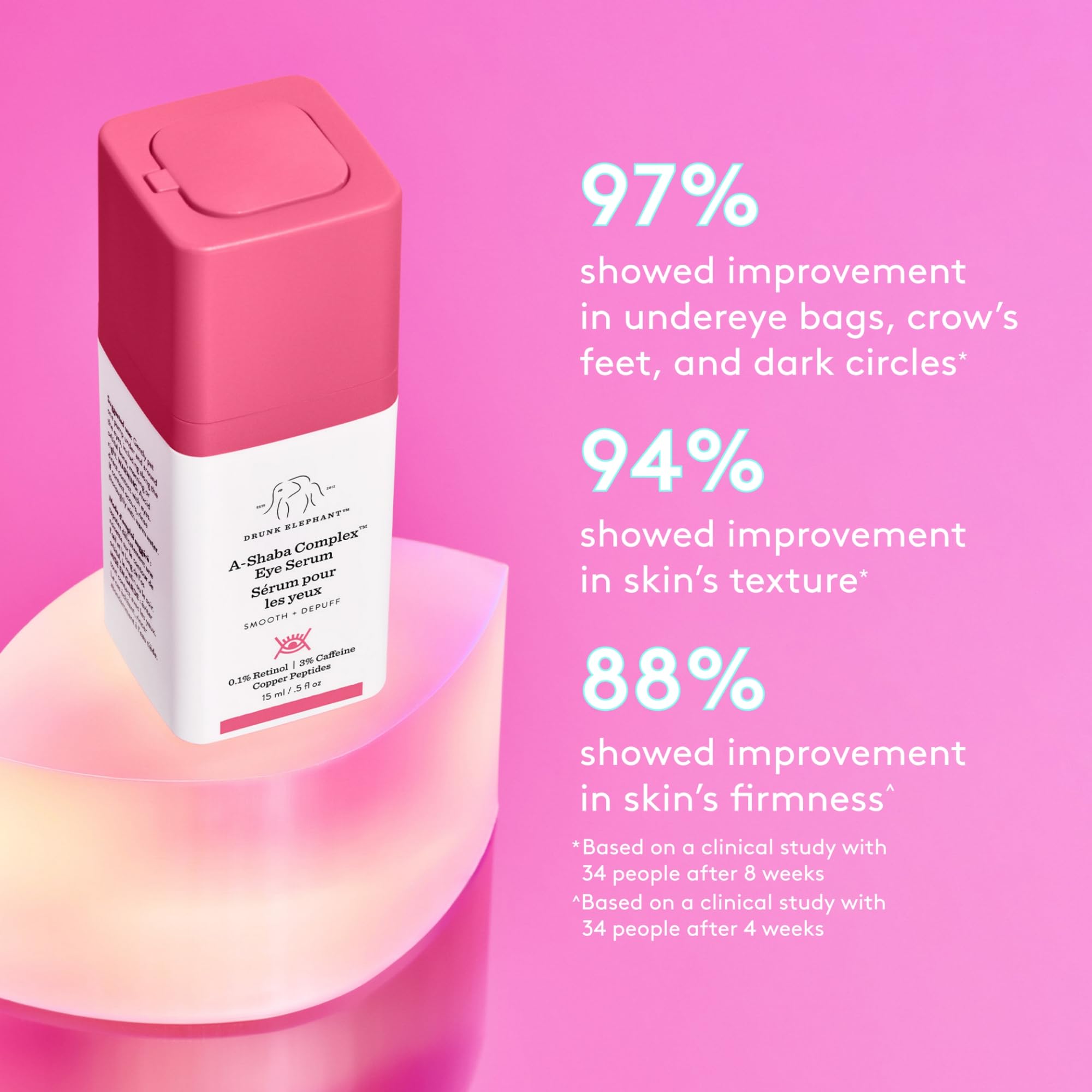 Drunk Elephant A-Shaba Complex Eye Serum with Deluxe Sample - 15ml .1% Retinol Eye Cream - 5ml Lala Retro Whipped Cream - Clean Clinical Skincare - Cruelty-Free - Dermatologist-Tested