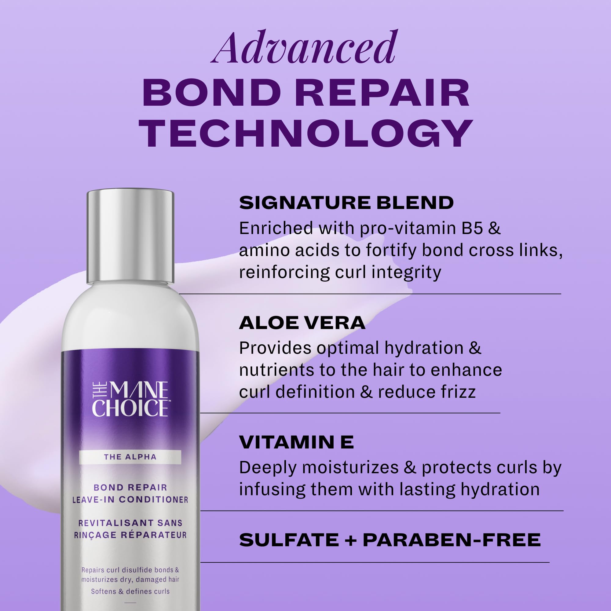 The Alpha Recoil & Curl Bond Repair Leave In Conditioner, 6 oz, Leave-In Cream for Coily, Curly, Wavy Hair, Repairs, Strengthens & Moisturizes with Vitamins & Amino Acids