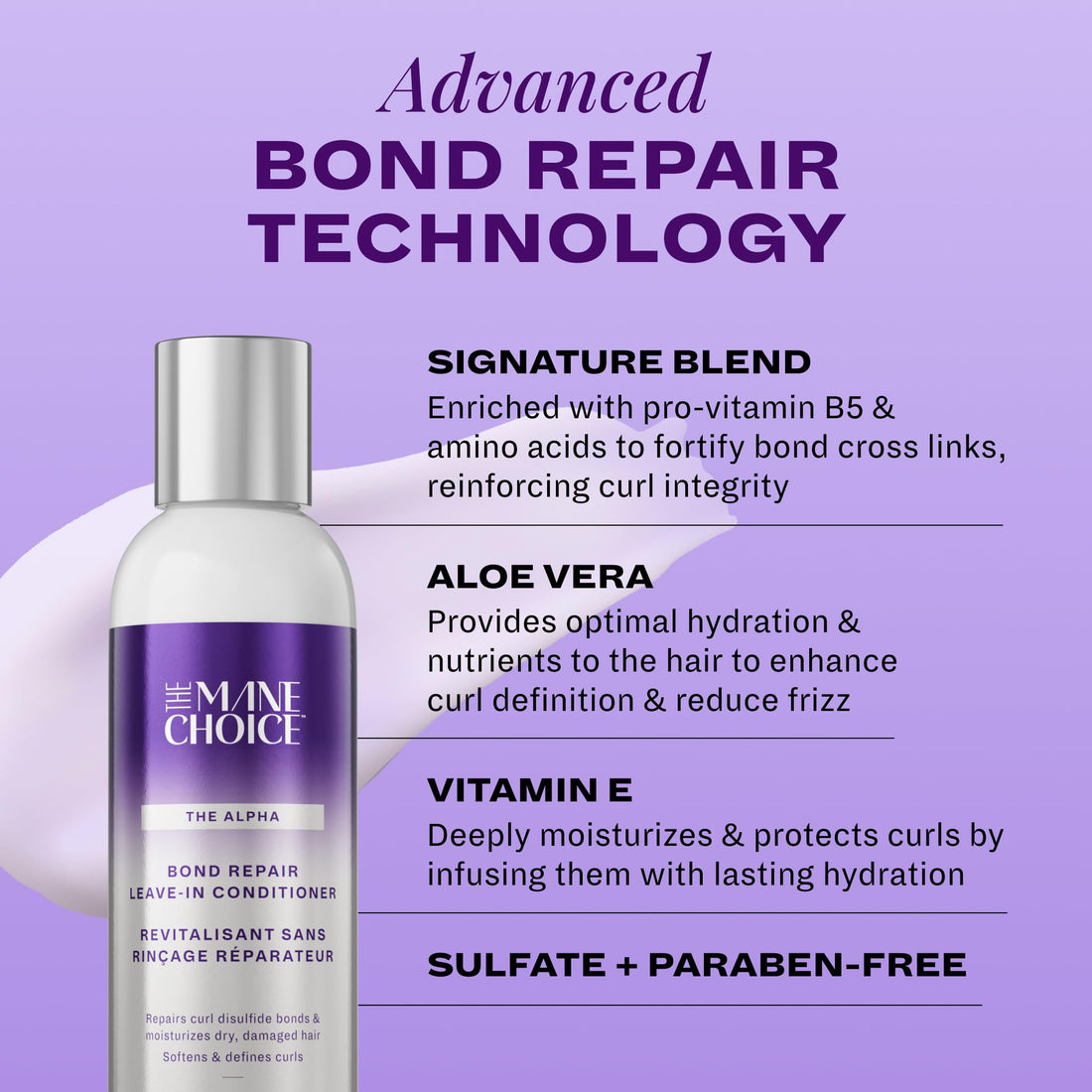 The Alpha Recoil & Curl Bond Repair Leave In Conditioner, 6 oz, Leave-In Cream for Coily, Curly, Wavy Hair, Repairs, Strengthens & Moisturizes with Vitamins & Amino Acids