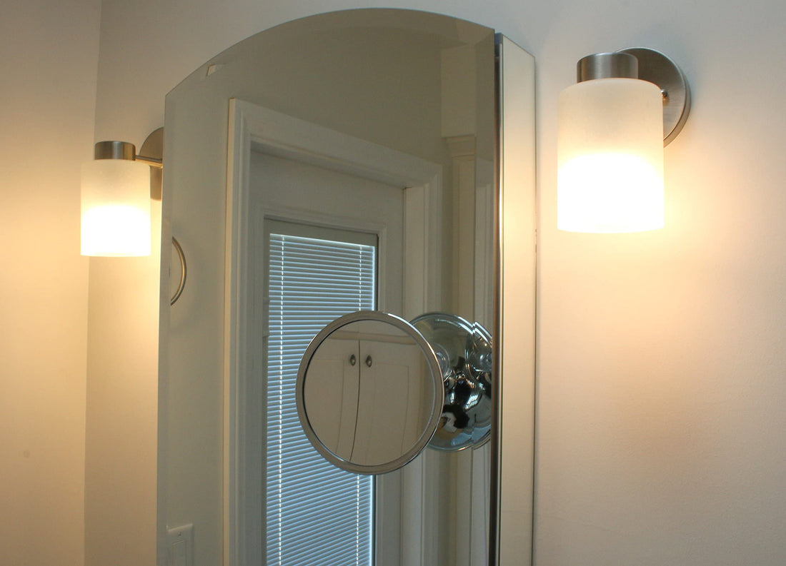 6 Suction Mount Mirror - 5X Magnifying Vanity Makeup Mirror with 3-Point Super Suction, Pivoting, Rotating and Locking Suction