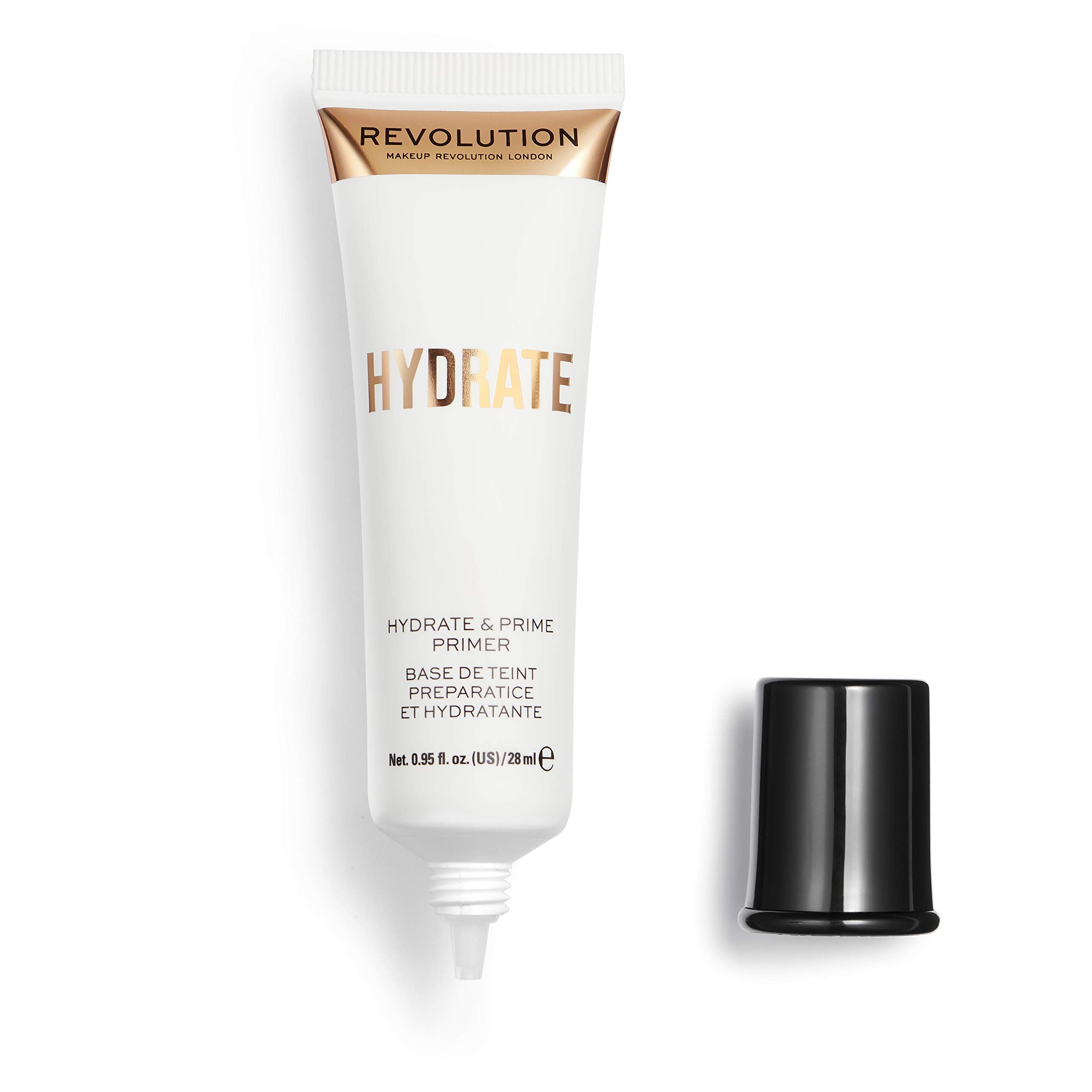 Makeup Revolution Hydrate Primer, Water-Based Primer with Vitamin E & Hyaluronic Acid, Lightweight Formula, Vegan & Cruelty-Free, 0.95 Fl Oz