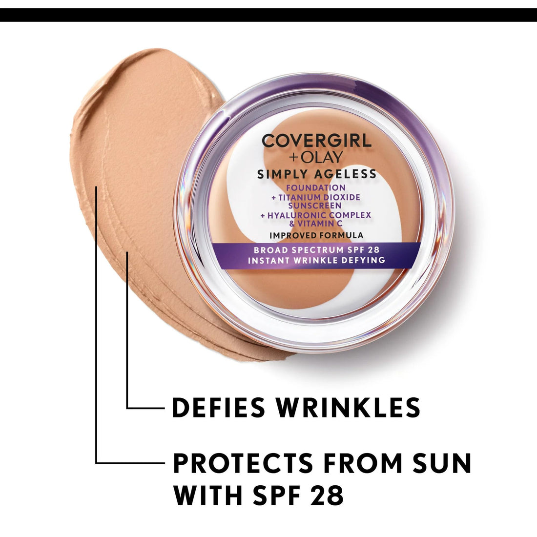 COVERGIRL & OLAY Simply Ageless Instant Wrinkle Defying Foundation Warm Beige.4 oz (packaging may vary)