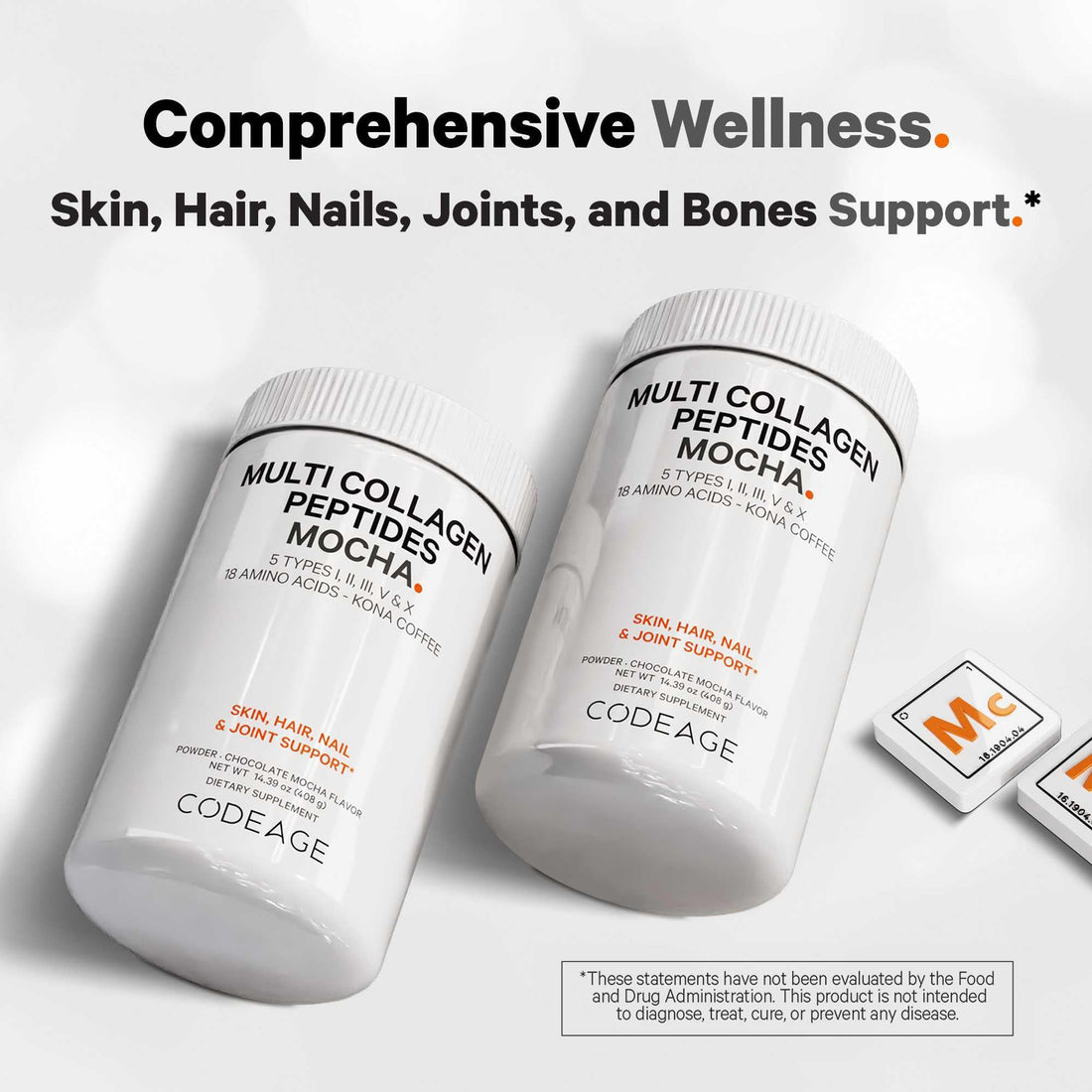 Codeage Multi Collagen Peptides Protein Powder - Chocolate Mocha Instant Coffee - Gourmet Knoa Coffee Drink & Shake - Collagen Type I, II, III, V & X - Grass-Fed, Hydrolyzed, Non-GMO - 14.39oz