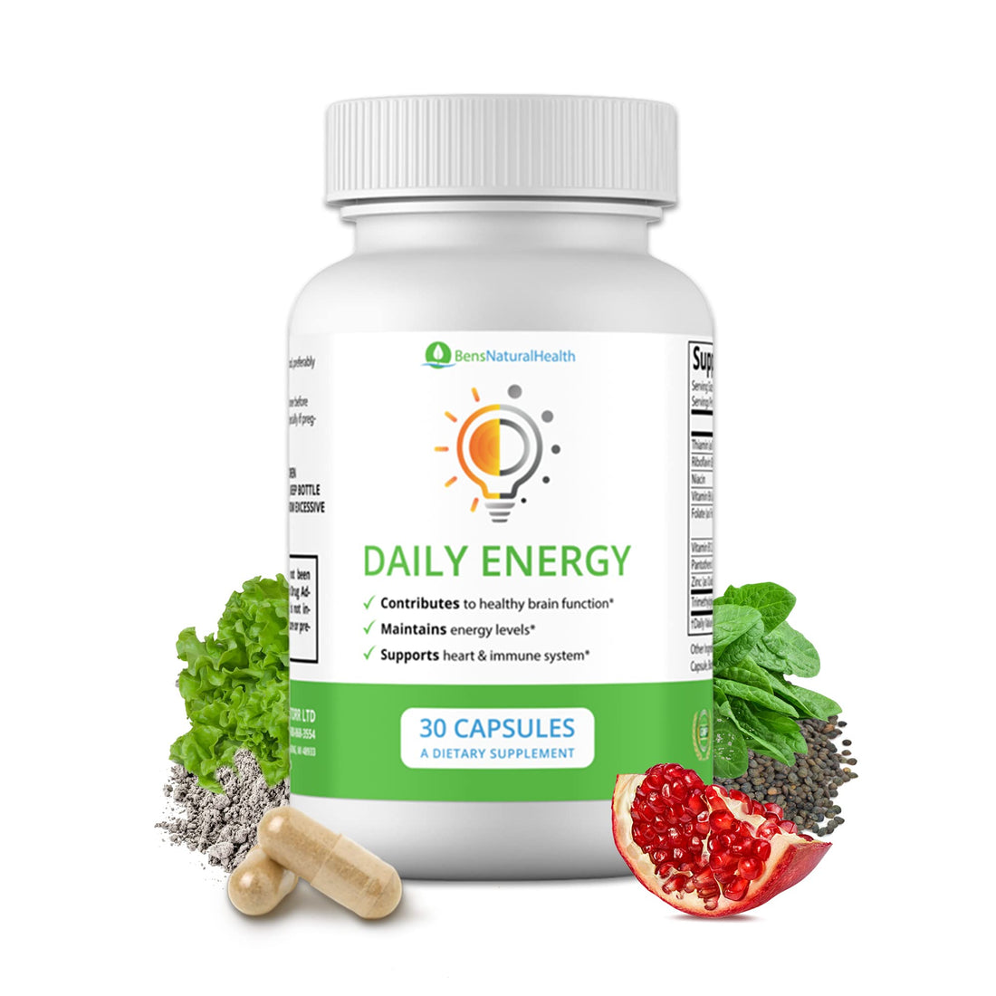 Vitamin B Complex Energy Supplements - Daily TMG Supplements with B Complex Multivitamin for Energy - Memory Booster and Mood Support Herbal Vitamins - B Complex Vitamins for Women (1 Month Supply)