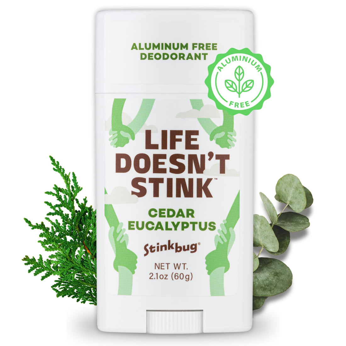 Natural Organic Deodorant Stick with Cedar and Eucalyptus, Coconut Oil and Beeswax, Aluminum Free Deodorant by Stinkbug Naturals, 2.1 Ounce