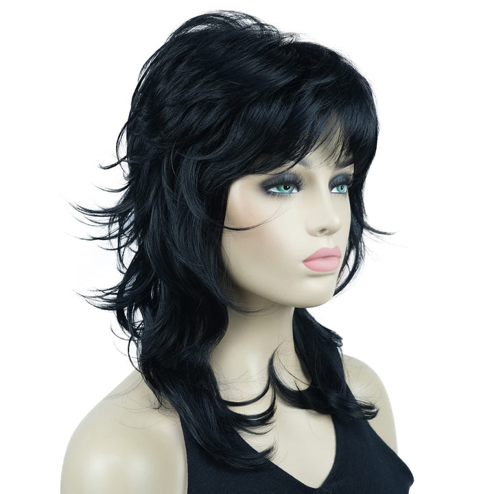 #1: Lydell Long Soft Shaggy Layered Blonde Ombre Classic Cap Full Synthetic Wigs #1 Black