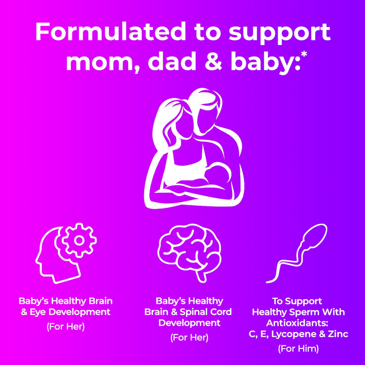 One A Day Men's & Women's Pre-Pregnancy Multivitamin Softgel including Vitamins A, Vitamin C, Vitamin D, B6, B12, Folic Acid & more, 30+30 Count, Supplement for Before, During, and Postnatal