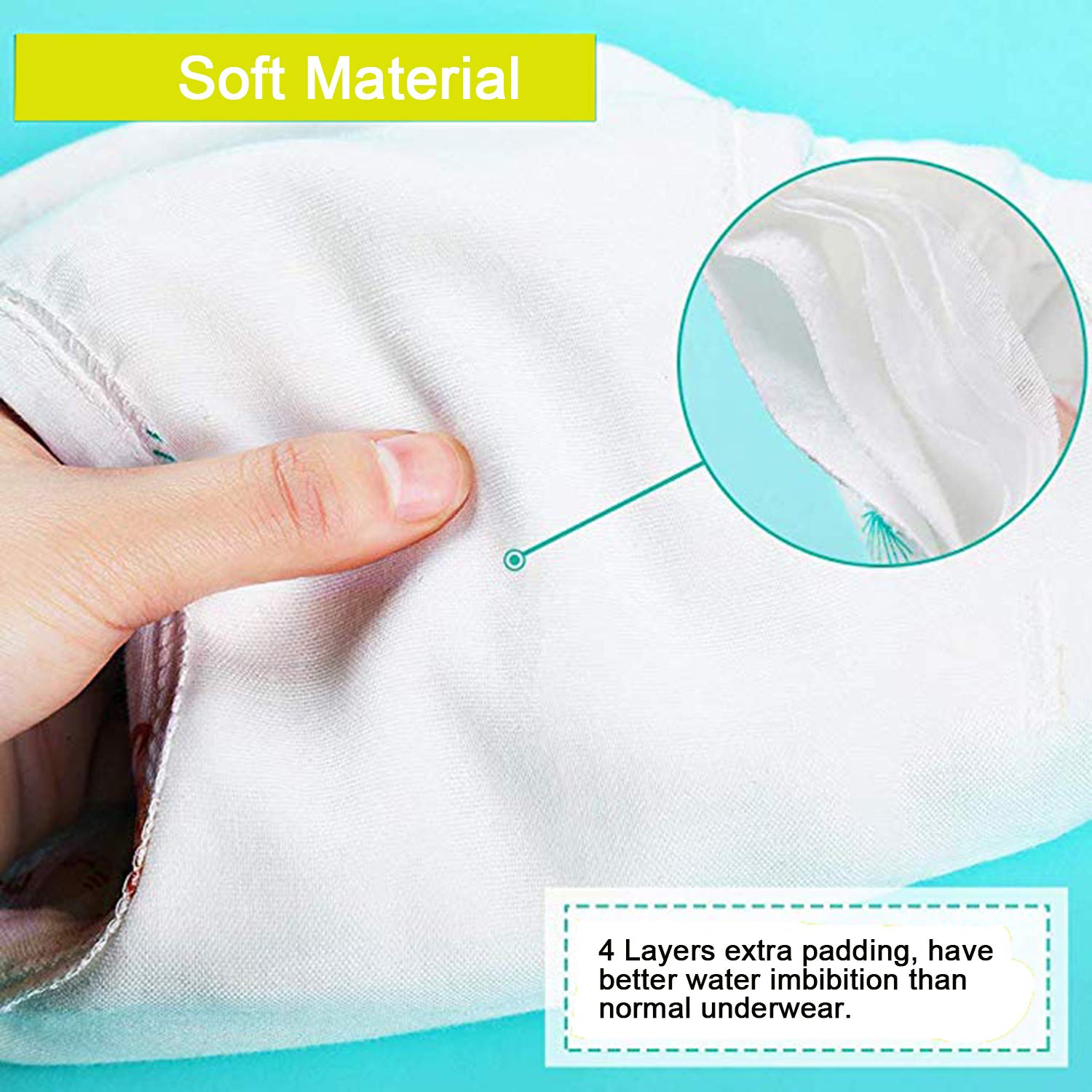 6 Pack Potty Training Pants for Boys Girls, Learning Designs Training Underwear Pants(4T-5.5T)