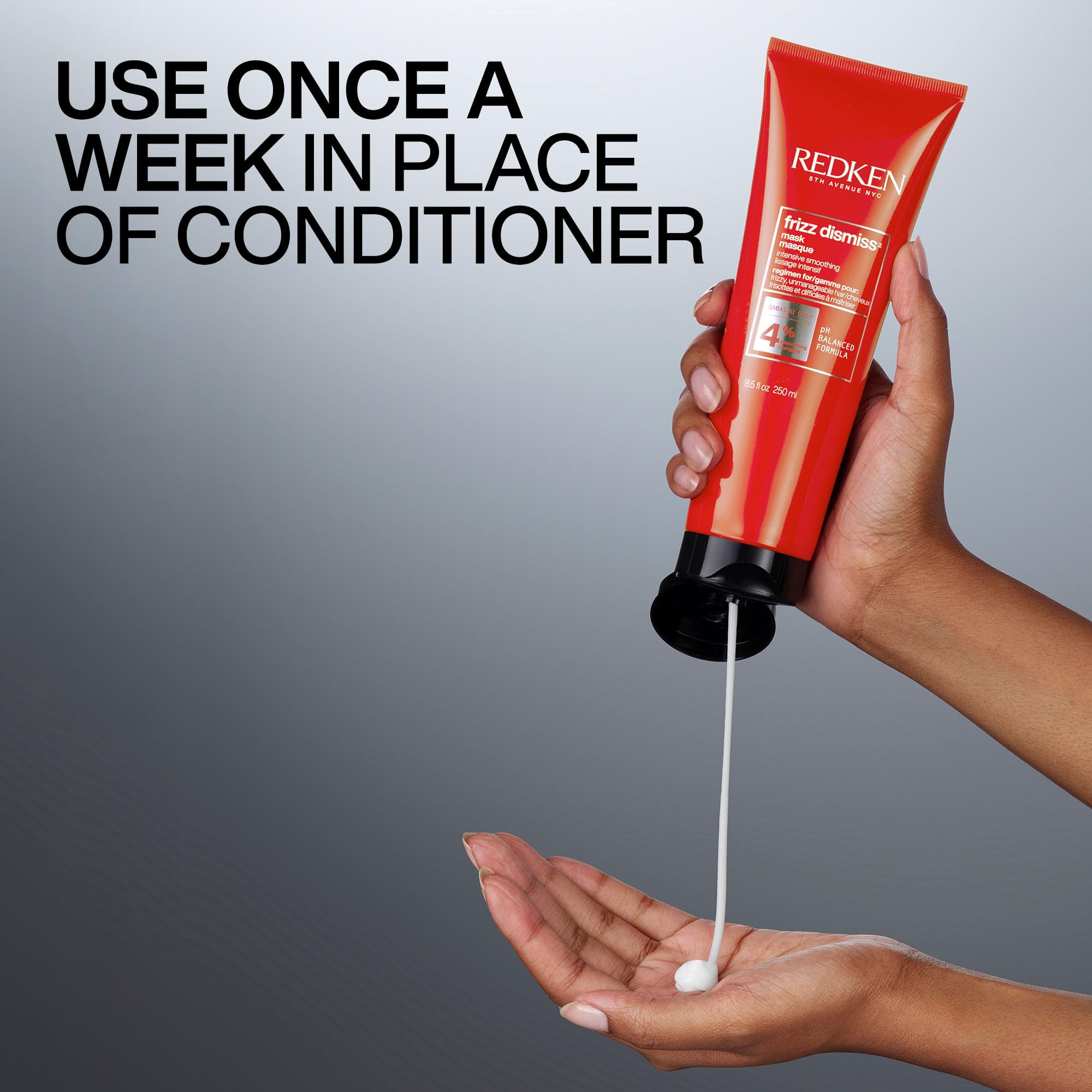 Redken Frizz Dismiss Mask Intense Smoothing Treatment | For Unruly Hair | Ultra Hydrating Smoothing Hair Mask | Sulfate Free | 8.5 Fl Oz, 8.5 fl. oz