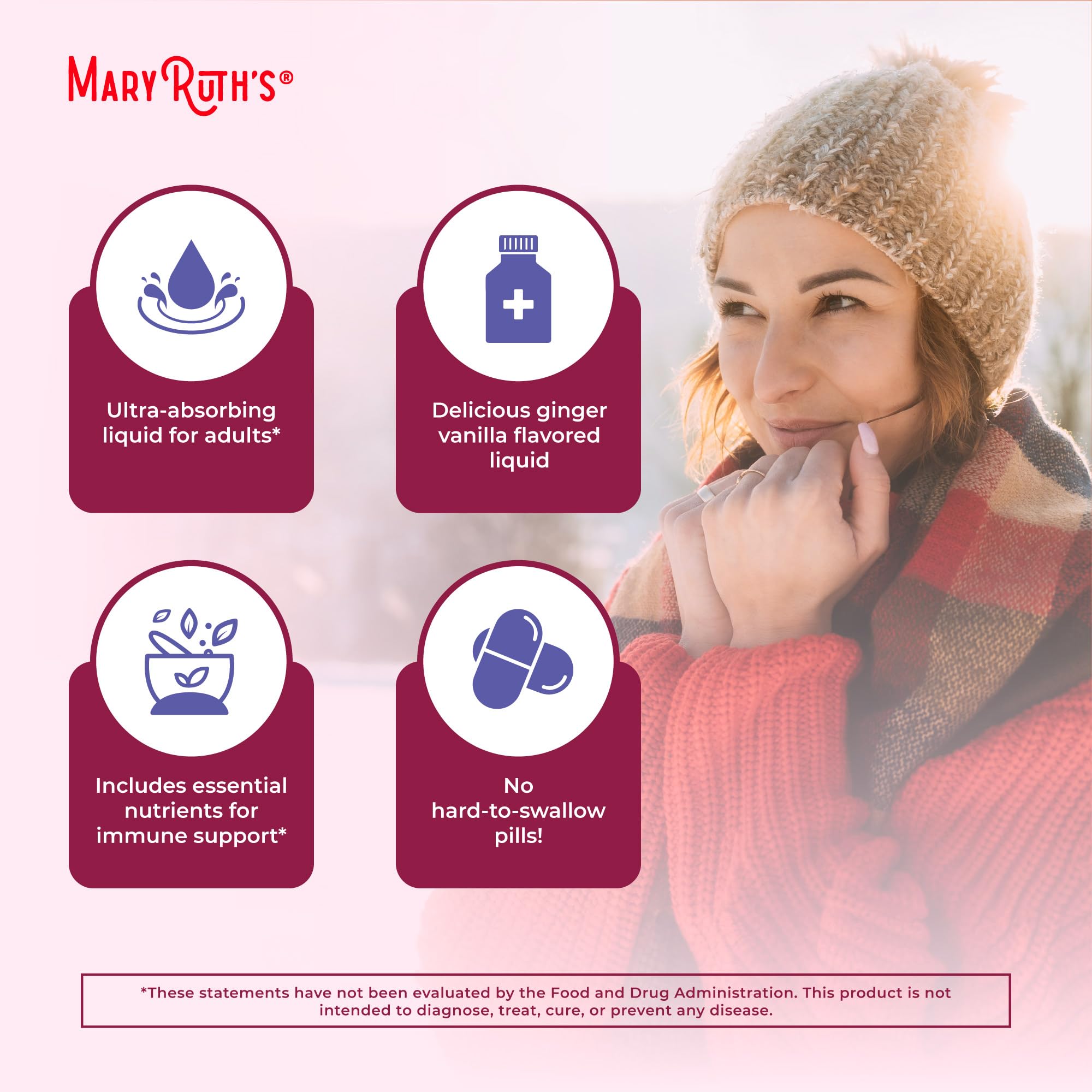 MaryRuth Organics 7 in 1 Immunity Liposomal | Elderberry Liquid with Vitamin C | Liquid Vitamins | Immune Support Supplement | Elderberry with Zinc and Vitamin C | Vegan| Gluten Free | 30 Servings