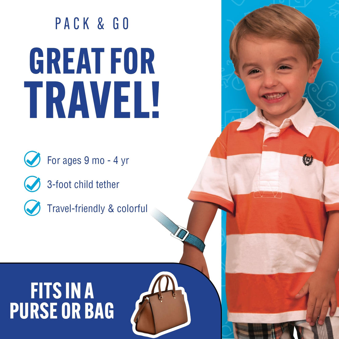 Baby Buddy Toddler Tether, Child Safety Leash, Toddler Travel Essential, Child and Baby Tether Strap for Walking, Safety Walking Guide for Children and Parents, Navy, 2 Count