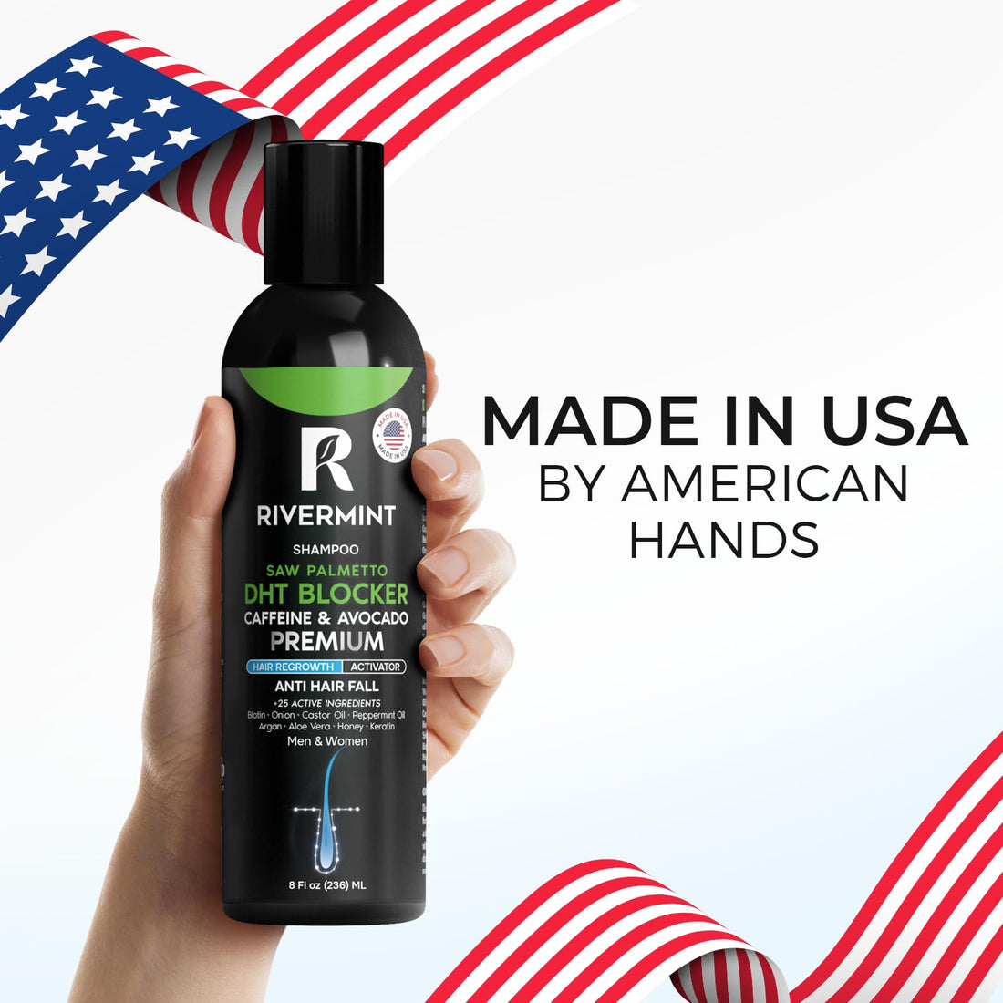 25+ Ingredients for Hair Regrowth: Saw Palmetto, DHT Blockers,Strengthening Shampoo – Onion, Avocado, Olive Oil, Green Tea, Biotin, Caffeine – Minoxidl for Men & Women Champu Anticaida