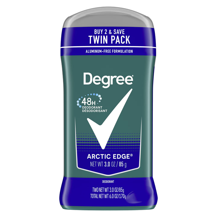 Degree Men Deodorant Stick, Arctic Edge 48 Hour Protection, 3 oz, 2 ct