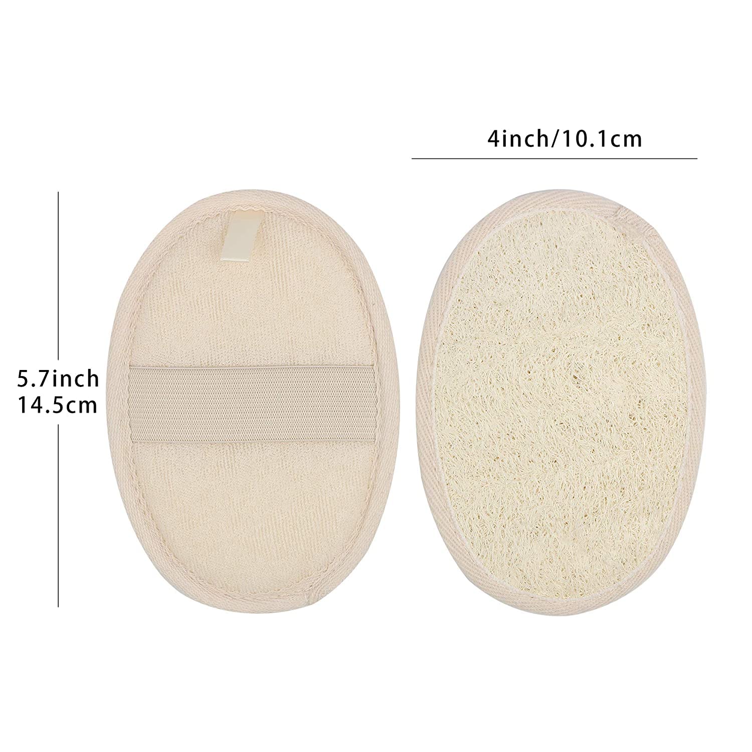 10-Pack Exfoliating Loofah Sponge Pads - Natural Luffa & Terry Cloth, Body Scrubbers for Shower & Bath Mooerca