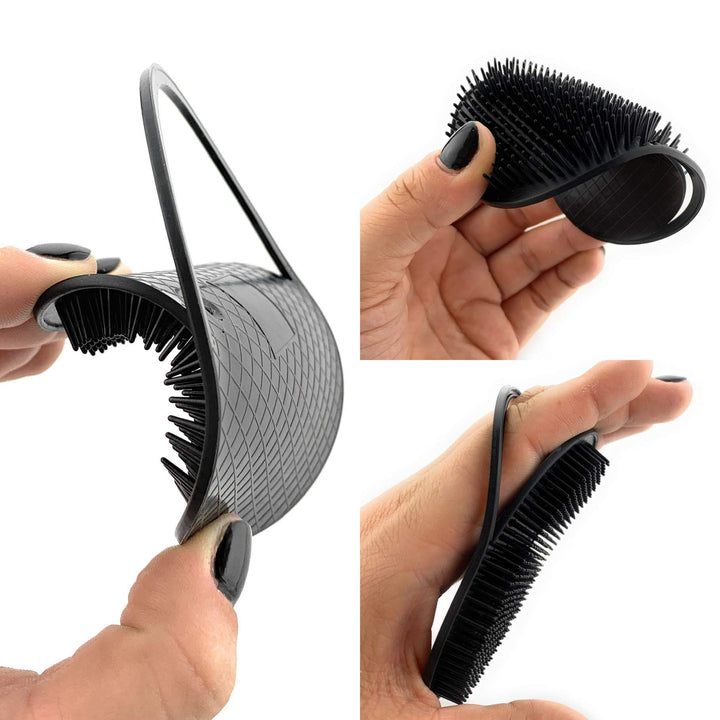 G.B.S Pocket Palm Brush, Portable Styling Comb, Massager for Men, Women and Pets Grooming Brush, Black, Pack of 12 Made in U.S.A
