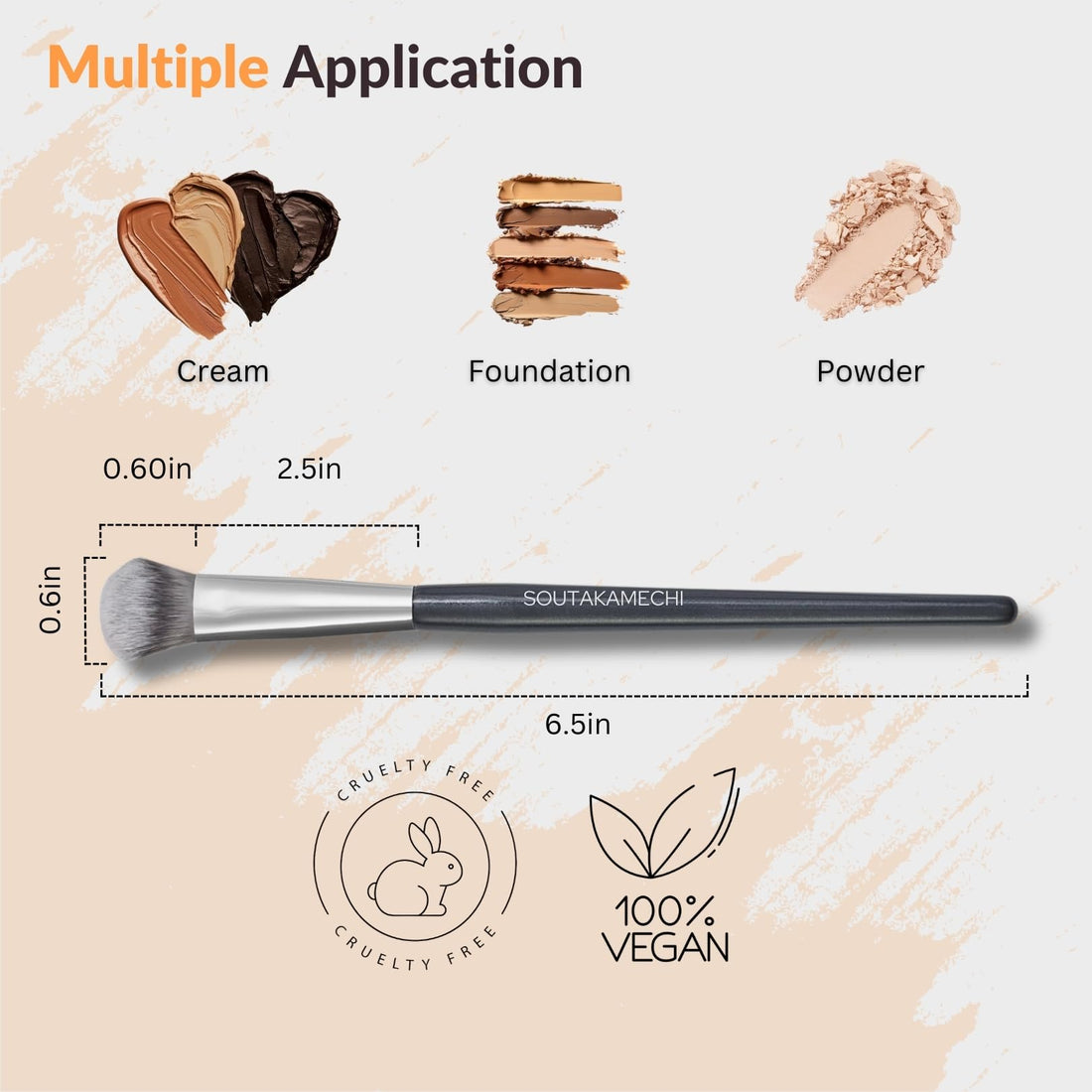 Concealer Brush – Kitten Paw Under-Eye Makeup Brush for Blending, Buffing & Setting – Works with Cream, Liquid & Powder – Covers Blemishes & Dark Circles – Soft Vegan Bristles