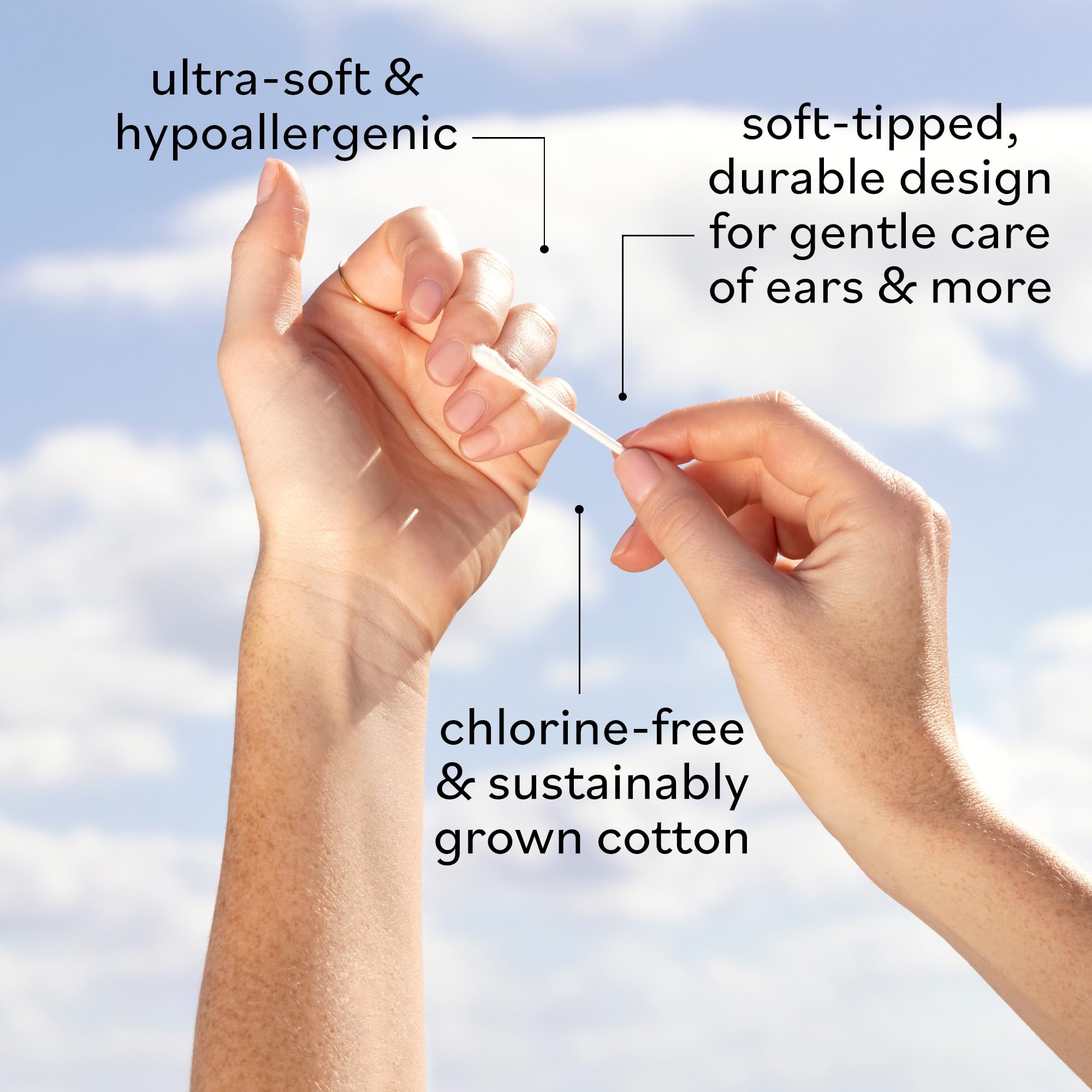 Sky Organics - Organic Cotton Swabs, 1000 ct. - Ultra Soft Tips - Strong & Durable - Hypoallergenic - Chlorine Free - Sustainable - Natural, Vegan & Cruelty Free - Skin Care & Self Care