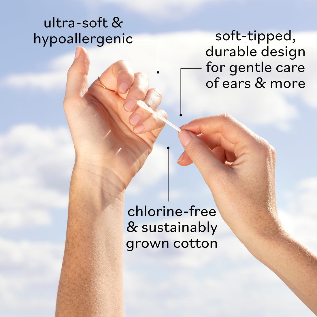 Sky Organics - Organic Cotton Swabs, 1000 ct. - Ultra Soft Tips - Strong & Durable - Hypoallergenic - Chlorine Free - Sustainable - Natural, Vegan & Cruelty Free - Skin Care & Self Care