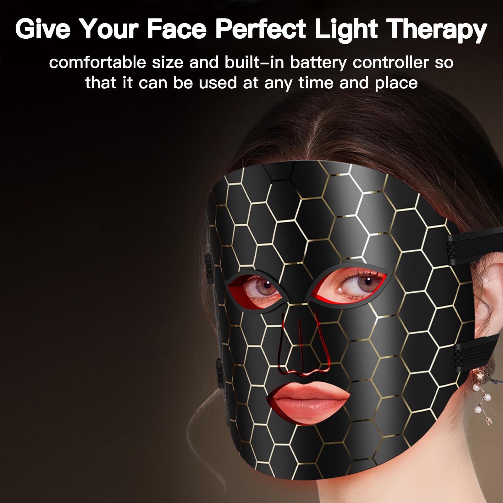 Bnlei Red Light Therapy for Face, LED Face Mask With Red, Yellow, Blue, etc. 7 colors Light Therapy Device Facial Mask