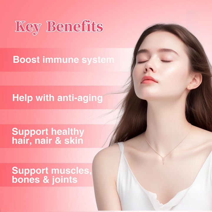 Nature's Key Collagen Gummies with Vitamins C, E & Biotin, 600mg Collagen Per Serving, Reduces Wrinkles & Promotes Skin Elasticity, Sugar Free Peach Flavor (120 Gummies, Pack of 1)