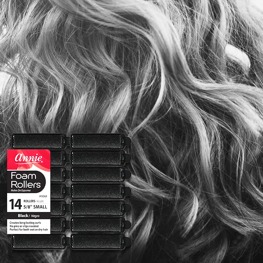 Annie Foam Rollers (Black) Size: Small14pc