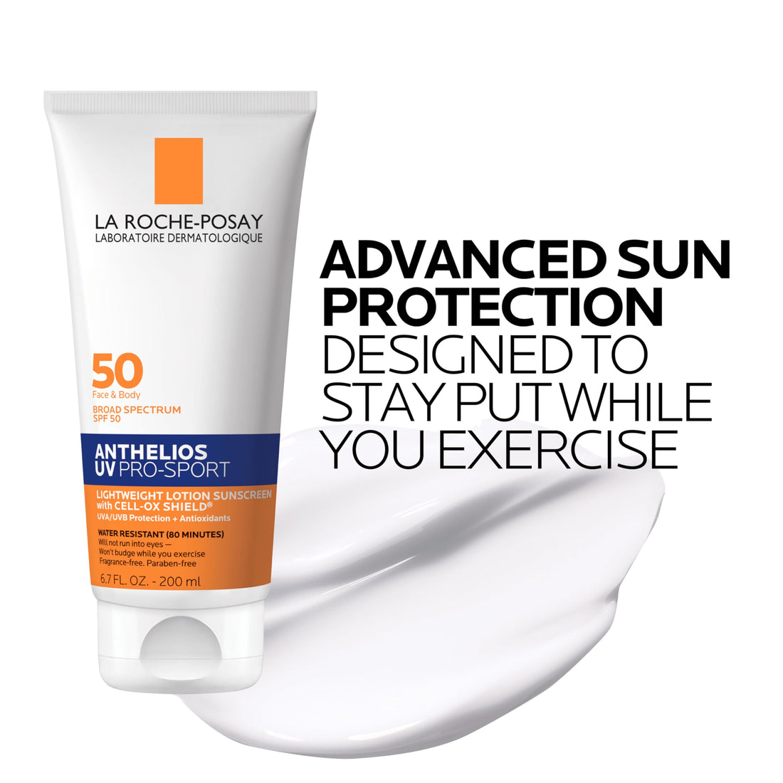 La Roche Posay Anthelios UV Pro-Sport Sunscreen SPF 50, Daily Sunscreen for Body & Face with Vitamin B5 and Vitamin E, Broad Spectrum Invisible SPF Protection, Water Resistant, Non Greasy