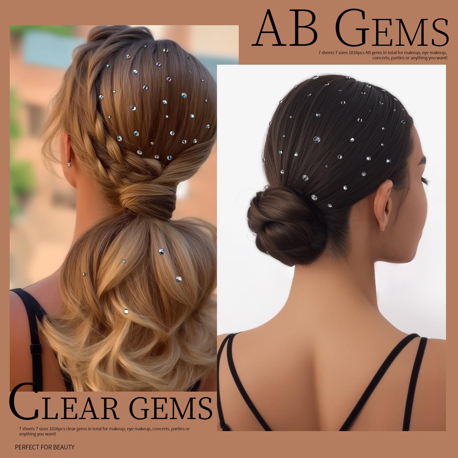 Teenitor Face Gems Hair Gems 2032PCS Self Adhesive Face Rhinestones, Festival Face Jewels Stick on Face Gems for Makeup, Face, Hair, Body in 7 Sizes