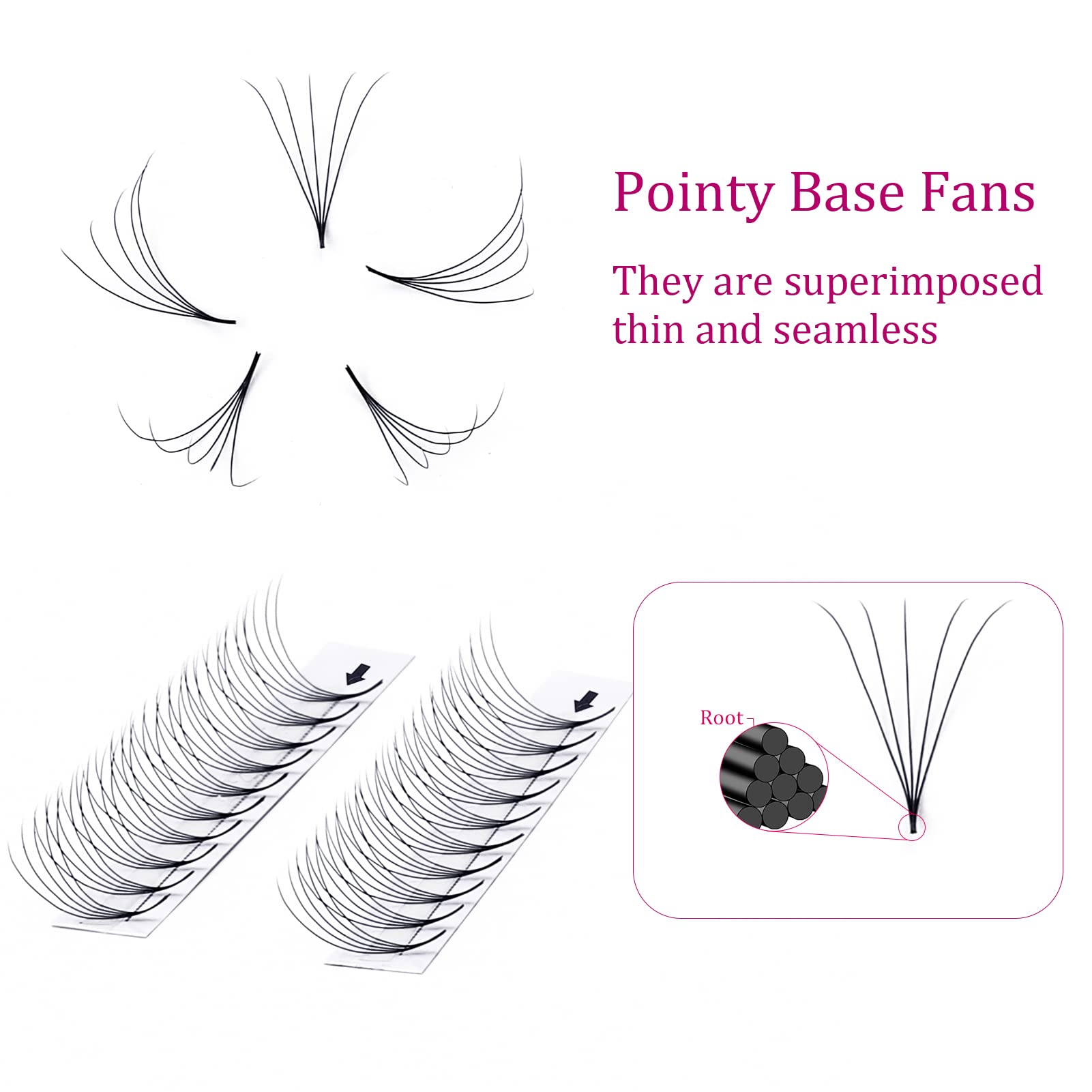 Lash Fans D Curl 0.07 10mm 5D Lash Extensions Short Stem Premade Eyelash Extensions Optinal 3D 5D Thickness 0.07 0.10mm C D Curl 8-20mm Length (5D-0.07-D, 10mm)