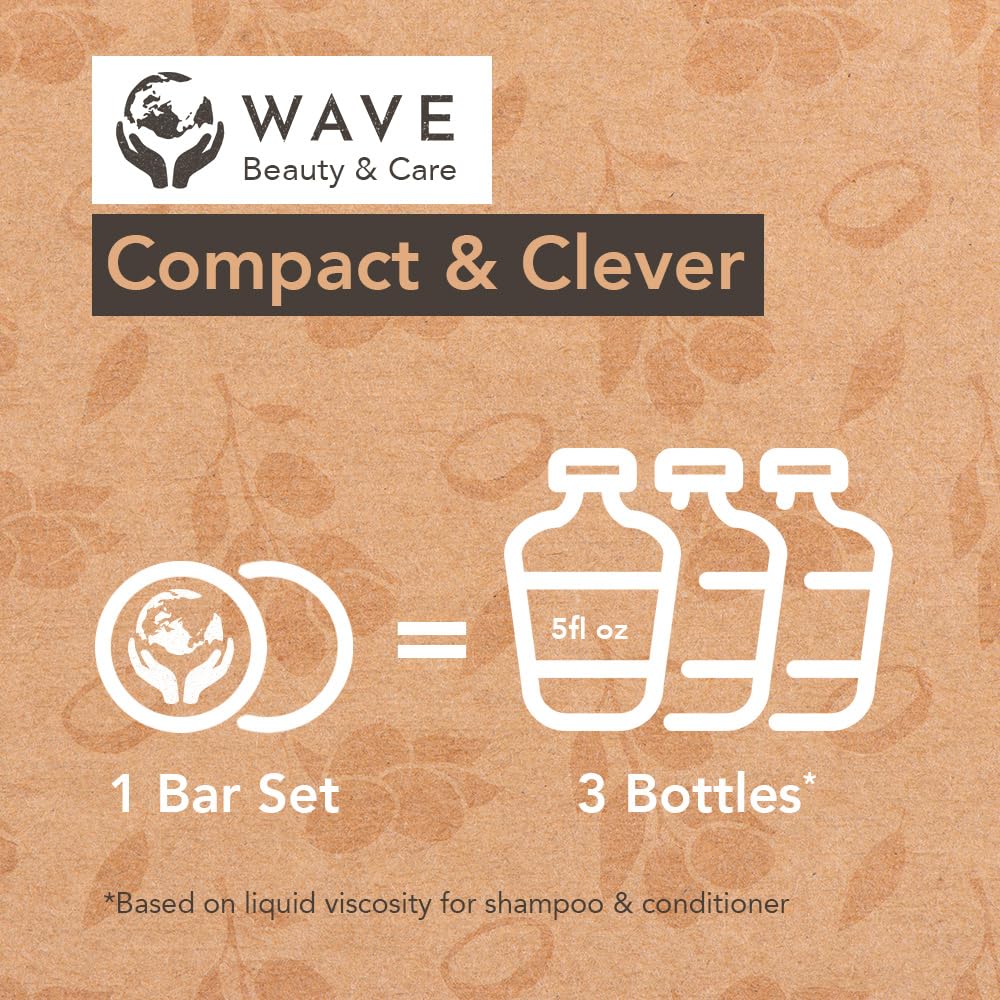 Clever Yoga Shampoo & Conditioner Bar Set - Argan Oil Moisturizing Shampoo and Conditioner Bar, Vegan, Natural & Organic Hair Products for Women & Men - Long-Lasting (80-120 Uses)