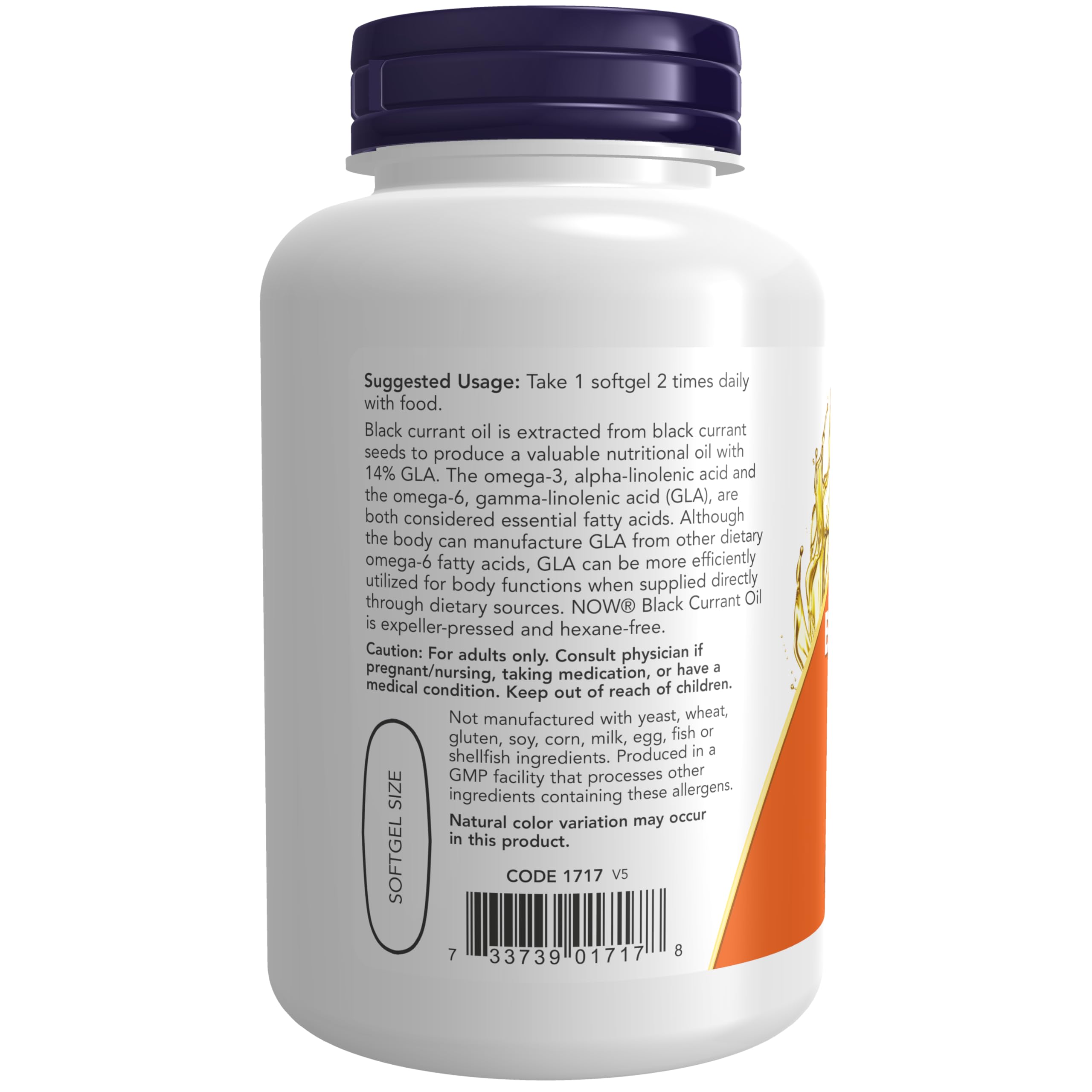 NOW Foods Supplements, Black Currant Oil 1000 mg Double Strength with 140mg of GLA (Gamma-Linolenic Acid), 100 Softgels