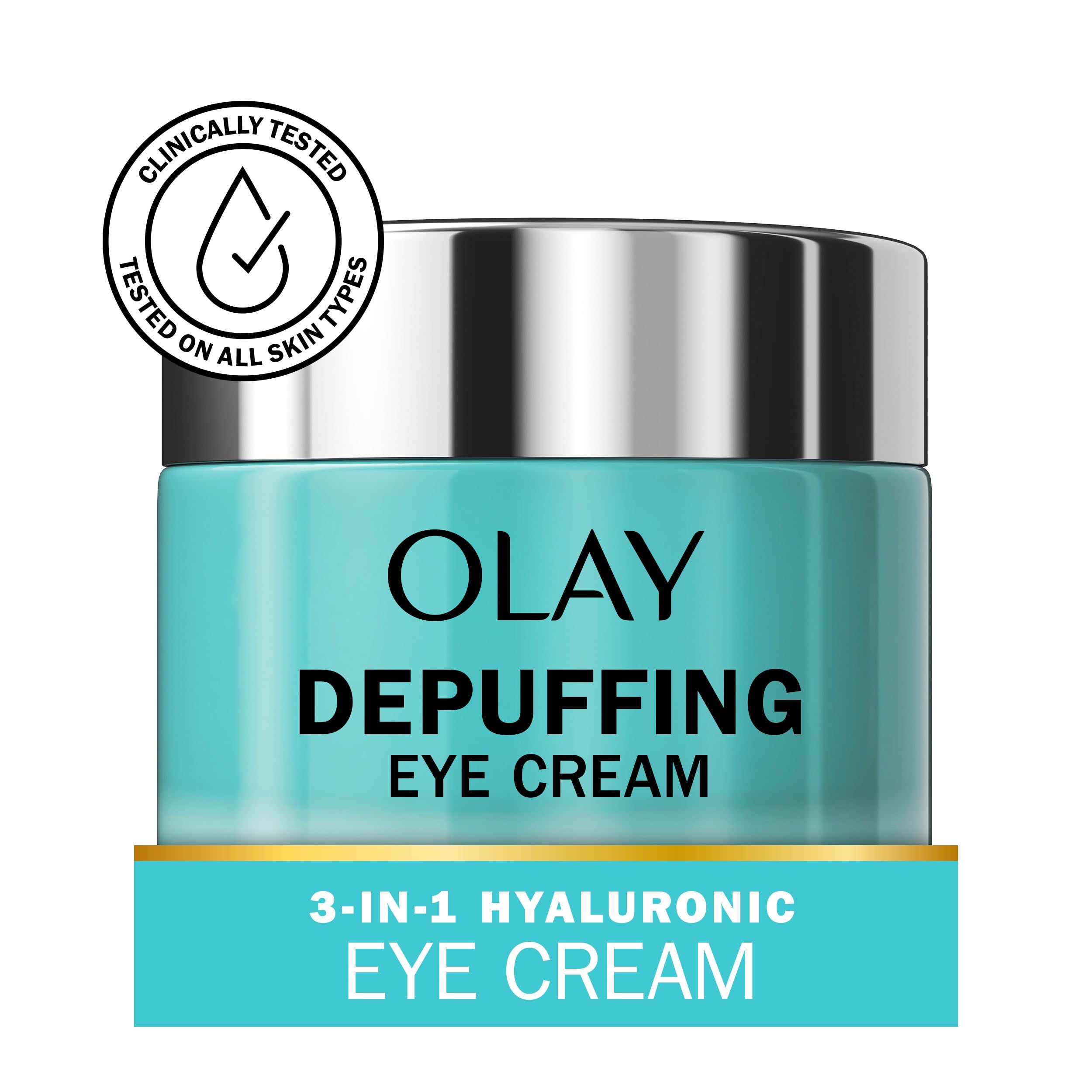 Olay Hyaluronic + Peptide 24 Gel Eye Cream, Fragrance-Free, 0.5oz (15 mL)