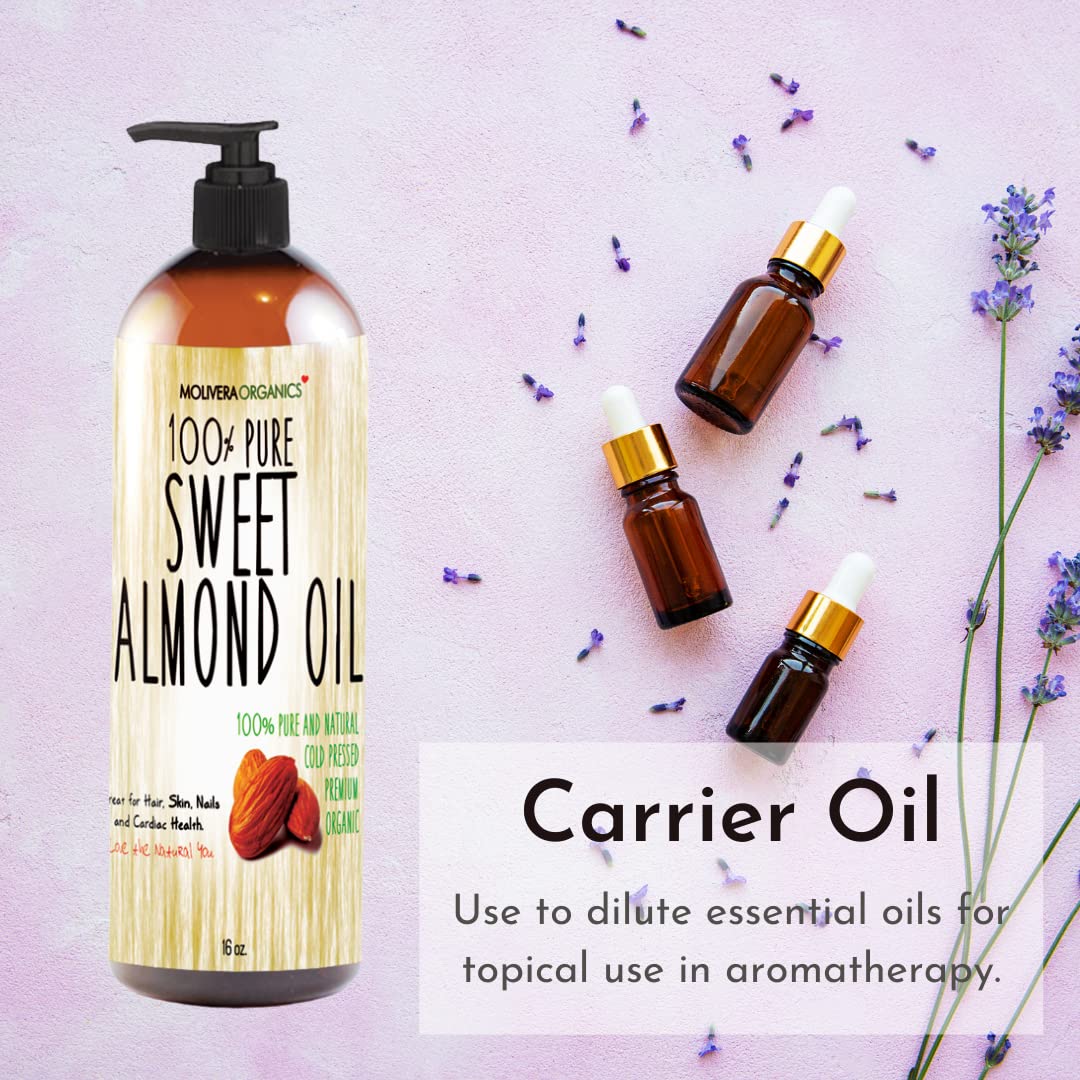 Molivera Organics Sweet Almond Oil - 16 Oz