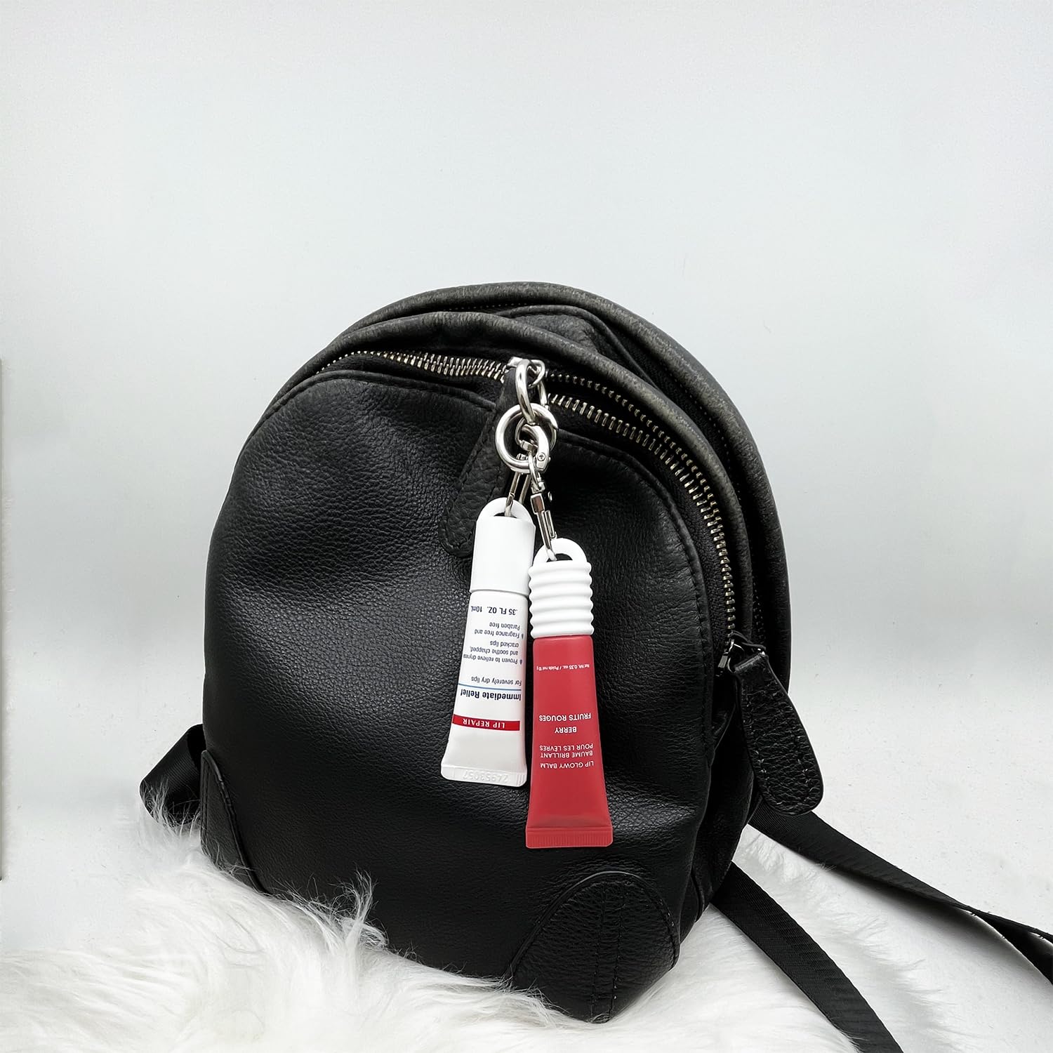 ERZHE Keychain Lip Cap Compatible With LANEIGE and Aquaphor 0.35 oz, Balm Cover Replacement, Attachment for Lip Balm (ONLY Cap) (White)