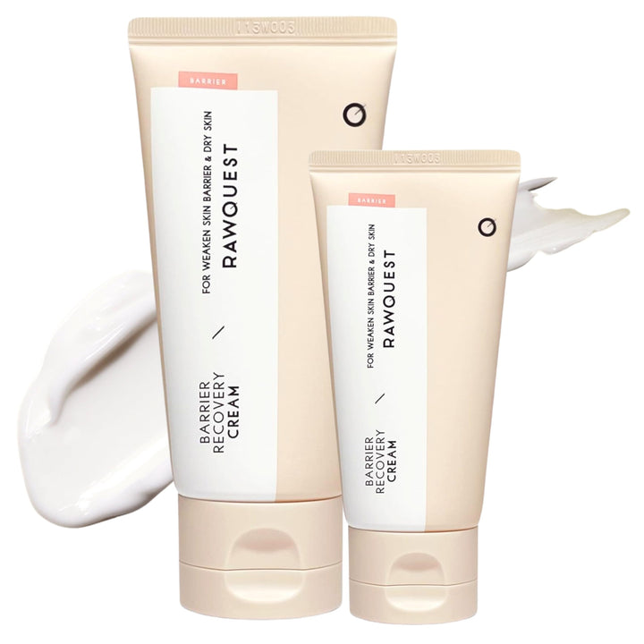 RAWQUEST- Barrier Recovery Cream - 2 Pack (25ml+80ml) | 100 Hours of Deep Hydration, Skin Barrier Repair & Soothing | Korean Moisturizer for Dry Skin & Sensitive Skin | Hypoallergenic Korean Skincare