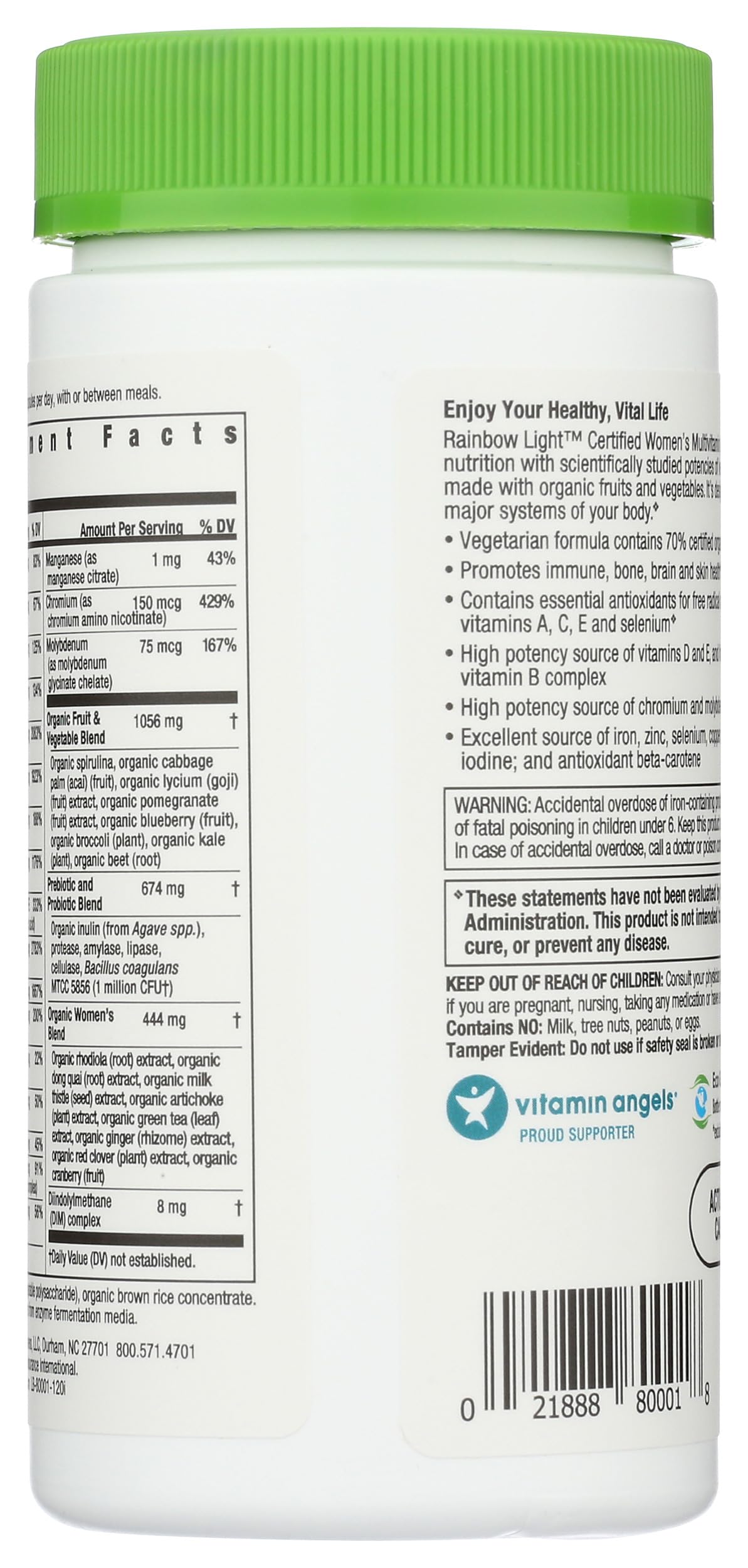 Rainbow Light Women's Organic Multi, 120-Capsules