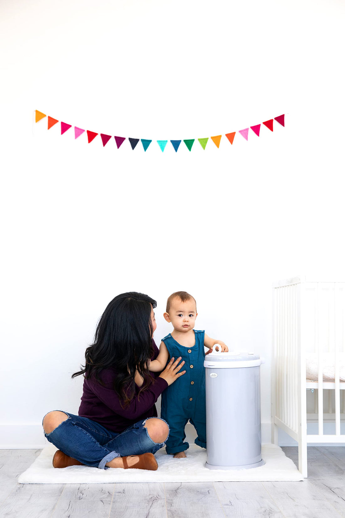 Ubbi Stainless Steel Diaper Pail, Odor Locking, No Special Bag Required, Award-Winning, Registry Must-Have, Gray