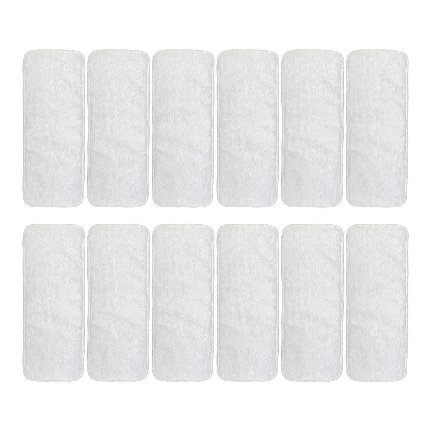 ALVABABY 12pcs Microfiber Inserts,Soft Cloth Diaper Liner,3-Layer Absorbent Inserts,Reusable for Baby Cloth Diapers 12T