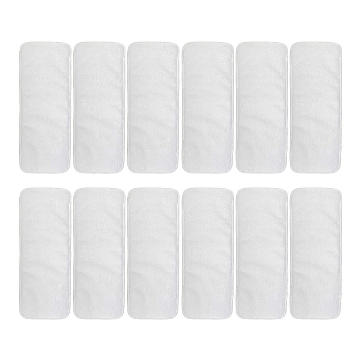 ALVABABY 12pcs Microfiber Inserts,Soft Cloth Diaper Liner,3-Layer Absorbent Inserts,Reusable for Baby Cloth Diapers 12T