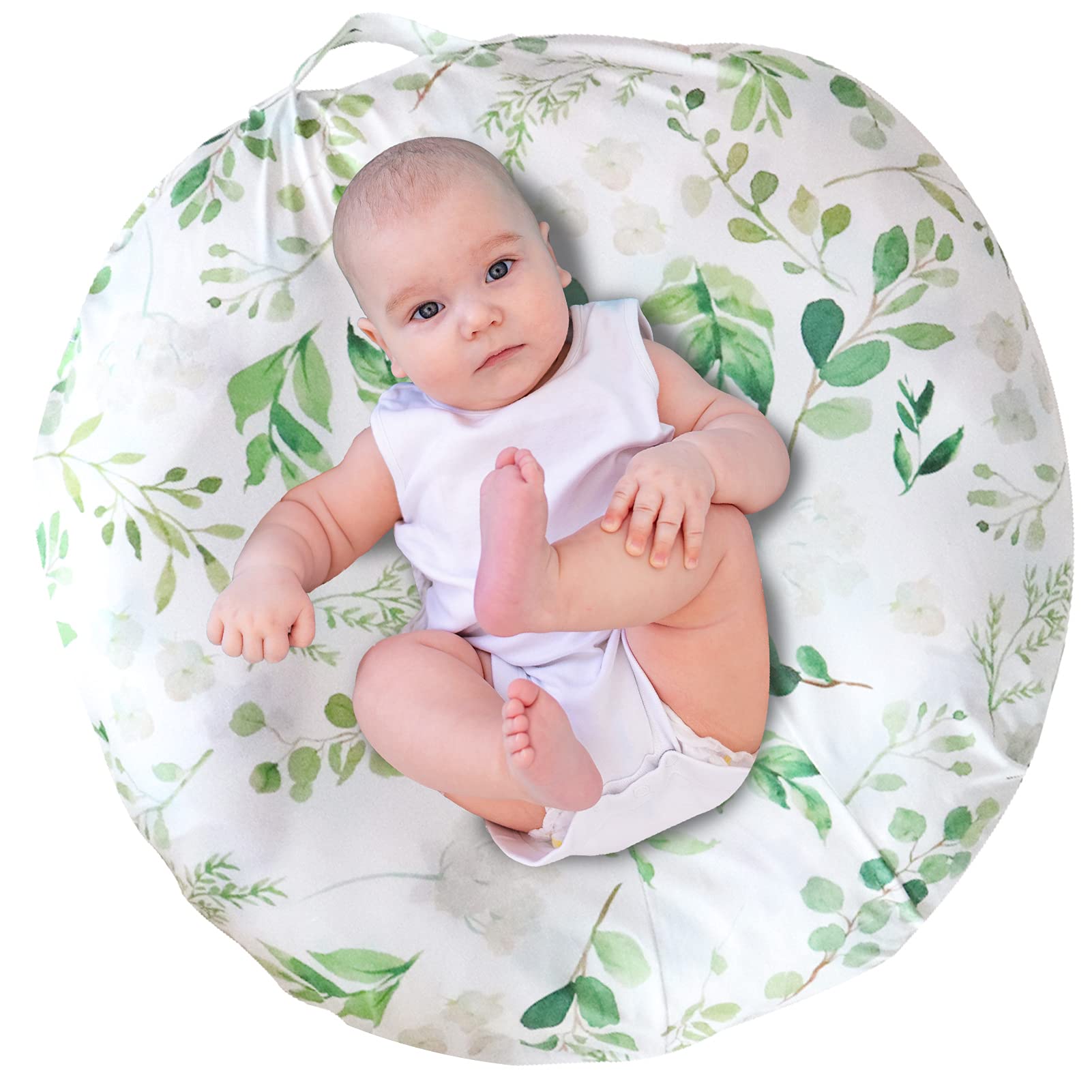 TANOFAR Green Leaf Lounger Cover for Newborn, Breathable & Reusable Removable Slipcover for Baby, Snugly Fit
