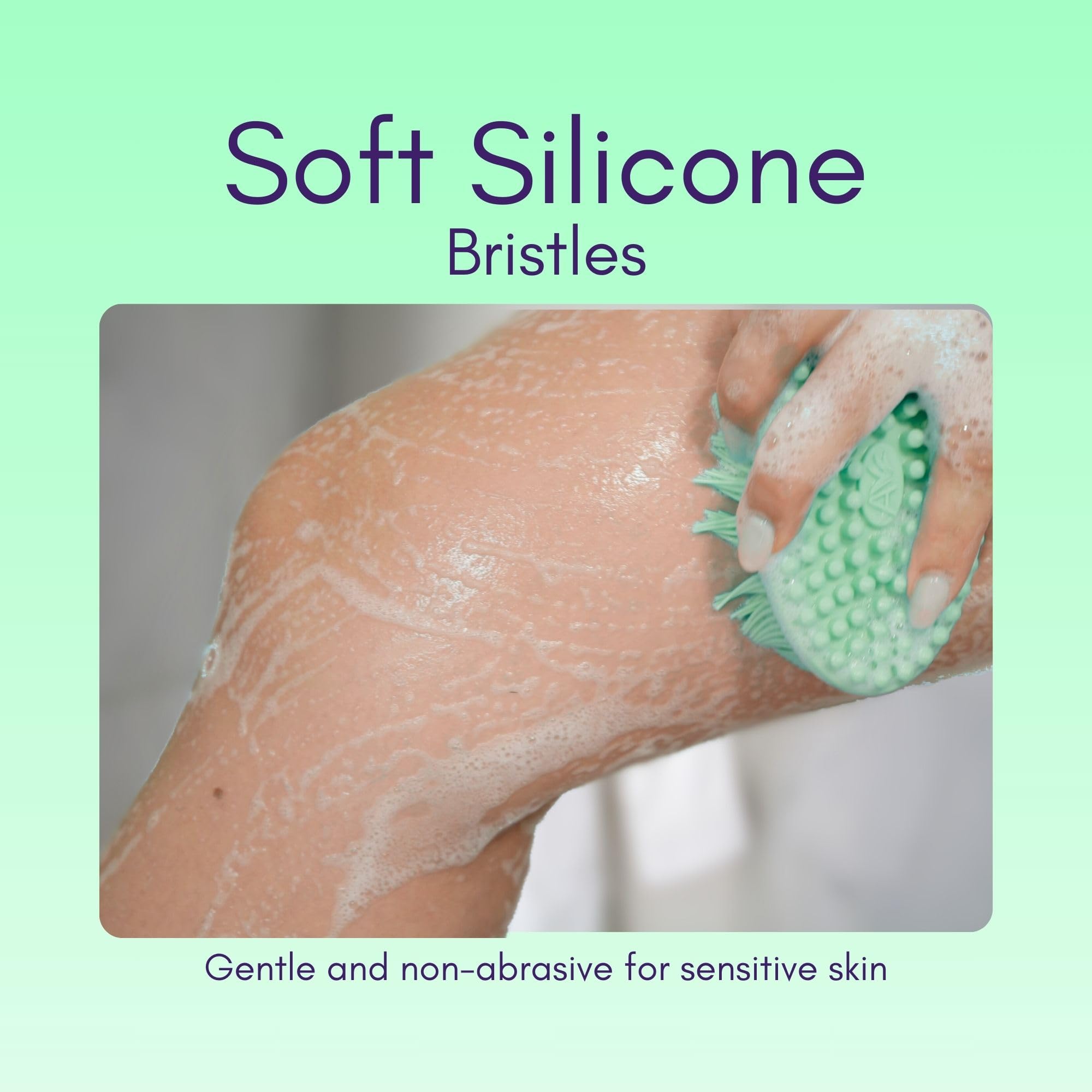 Avilana Silicone Body Scrubber – Dual-Sided Silicone Loofah for Shower, Body Scrubber for Men & Women, Gentle Loofa Alternative, Easy-to-Clean Silicone Body Scrubber Exfoliator