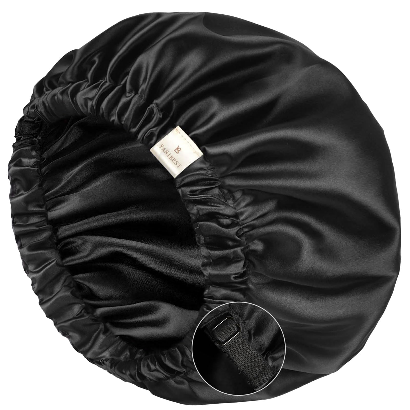 YANIBEST Satin Bonnet for Sleeping, Hair Bonnets for Women and Men, Double Layer Ajustable Silky Bonnet for Curly Braids Hair