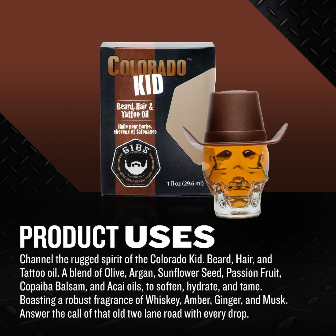 GIBS Grooming Colorado Kid Beard Hair & Tattoo Oil, 1 fl. oz.