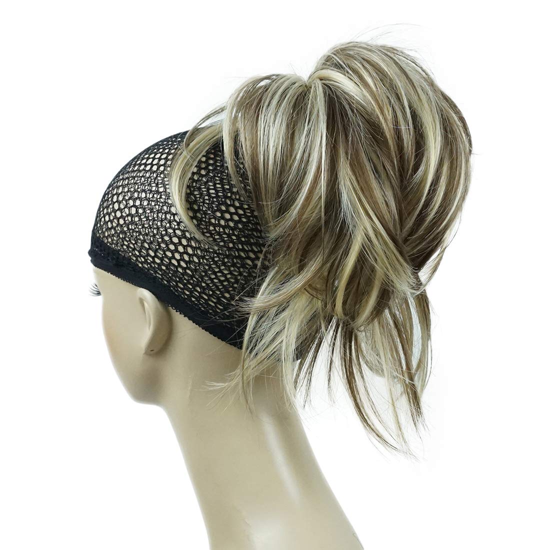 Lydell Lydell Adjustable Messy Style Ponytail Hair Extension Synthetic Hairpiece with Jaw Claw Amzing Shape For You #AB461 Brown Highlighted