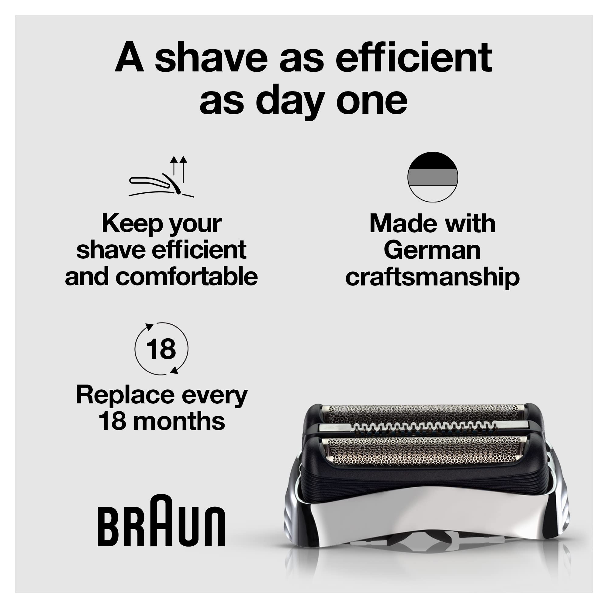 Braun Series 3 Pro Skin Electric Shaver Replacement Head - 32B - Compatible with Electric Razors 3000s, 3010s, 3040s, 3050cc, 3070cc, 3080s, 3090cc