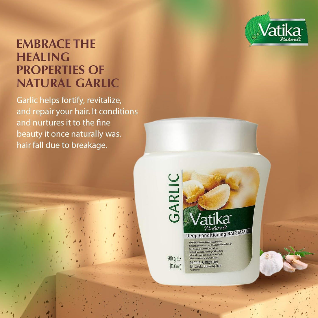 Dabur Vatika Naturals Garlic Hair Mask Conditioning Cream, 500 Gram