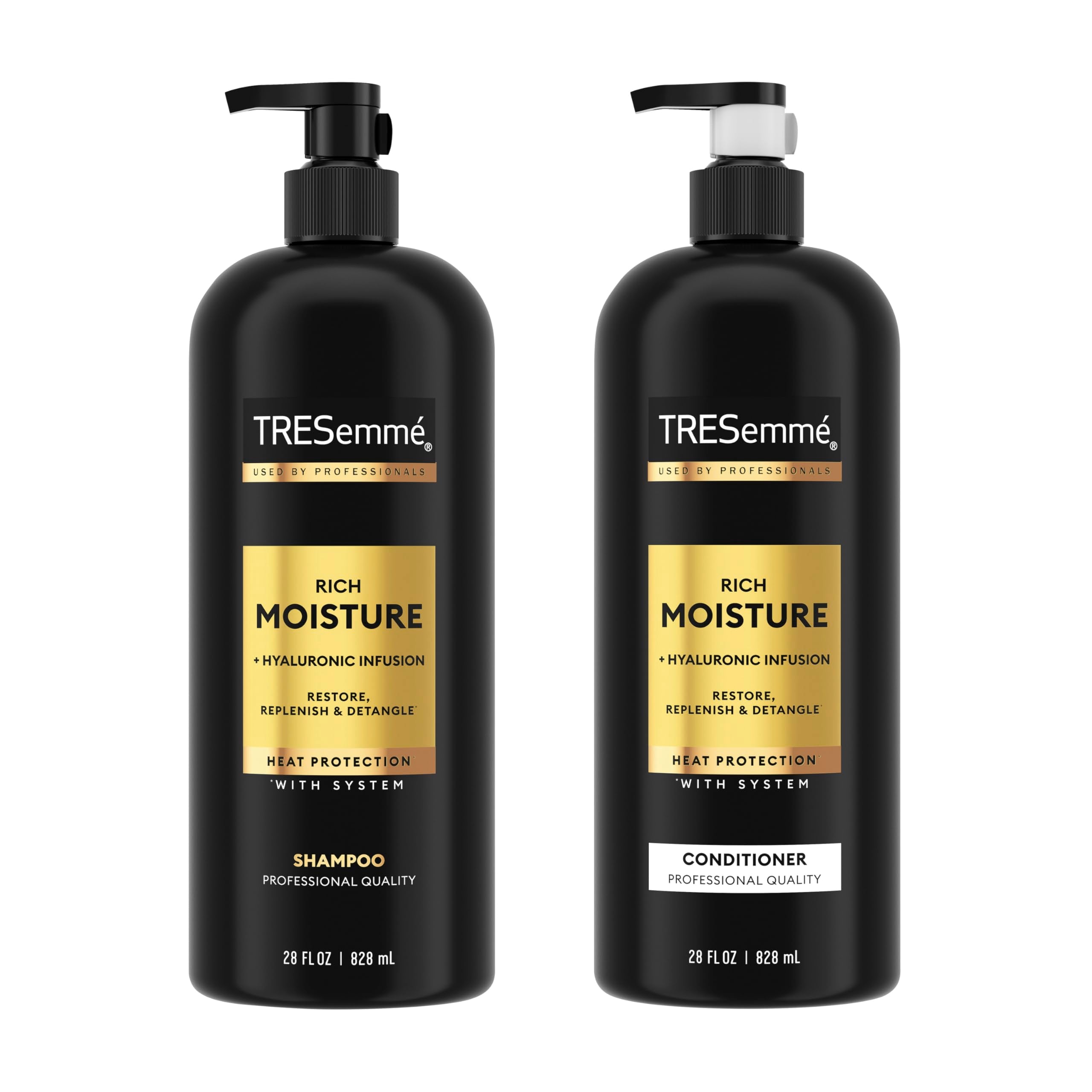 TRESemmé Rich Moisture Shampoo and Conditioner 2 Count Rich Moisture for Dry Hair Formulated With Vitamin E and Biotin 28 oz