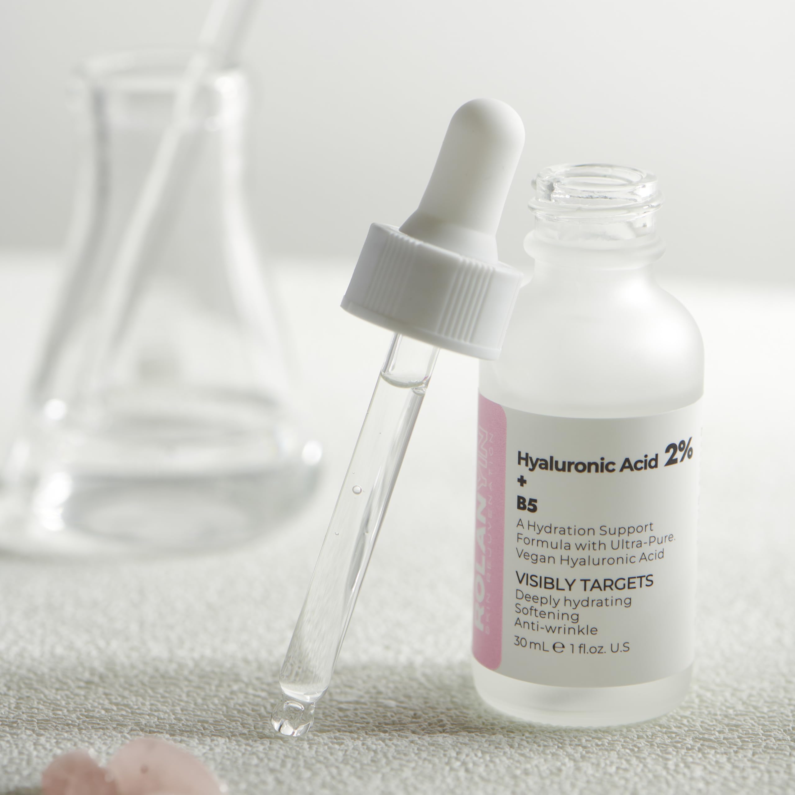 ROLANYIN Hyaluronic Acid 2% + Vitamin B5 Facial Serum for Intense Hydration Plumping and Nourishing Soothing Anti Aging Benefits Skin Repair and Elasticity Enhancement Skin Care