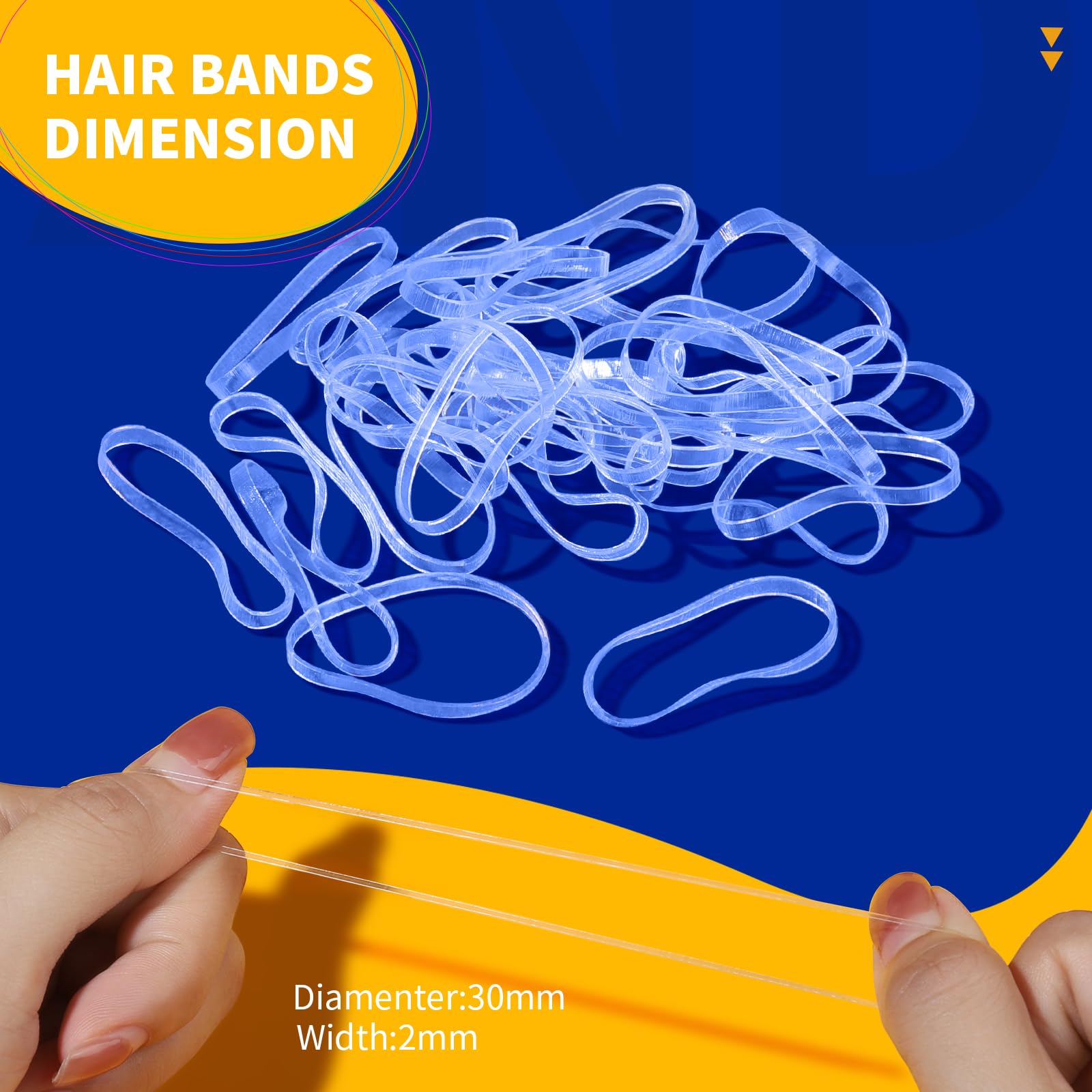 Clear Elastic Hair Bands, Teenitor 2000Pcs Mini Hair Rubber Bands With A Box, Soft Hair Elastics Ties Bands 2Mm In Width And 30Mm In Length